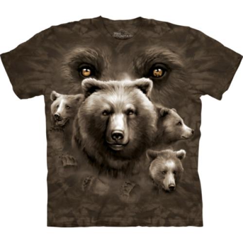 Tričko unisex The Mountain Bear Eyes - hnědé