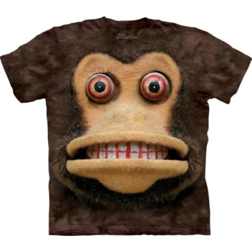 Tričko unisex The Mountain Big Face Cymbal Monkey - hnedé