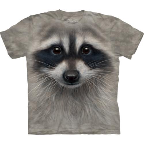 Tričko detské The Mountain Raccoon Face - sivé