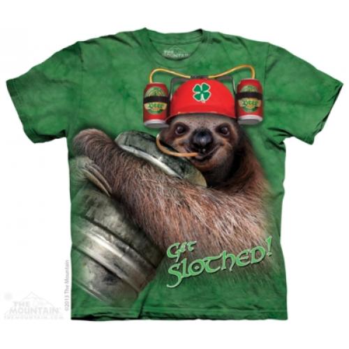 Tričko unisex The Mountain Get Slothed - zelené