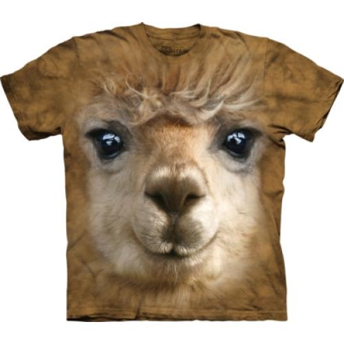 Tričko unisex The Mountain Big Face Alpaca - hnedé