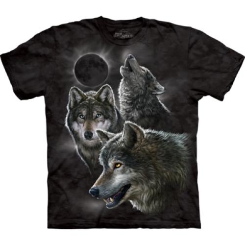 Tričko detské The Mountain Eclipse Wolves - čierne