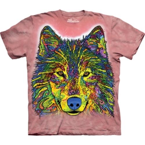 Tričko unisex The Mountain Russo Wolf - růžové