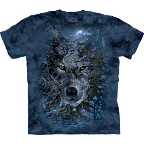 Tričko unisex The Mountain Wolf Tree - modré