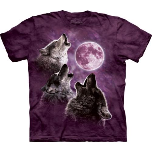 Tričko unisex The Mountain Three Wolf Moon in Purple - fialové