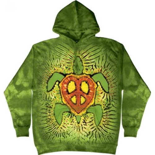 Mikina The Mountain Hoodie Rasta Peace Turtle - zelená