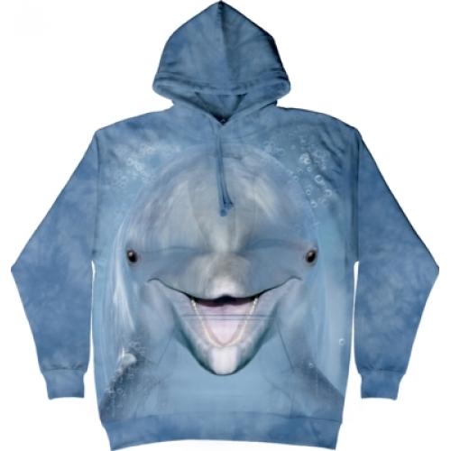 Mikina The Mountain Hoodie Dolphin Face - modrá