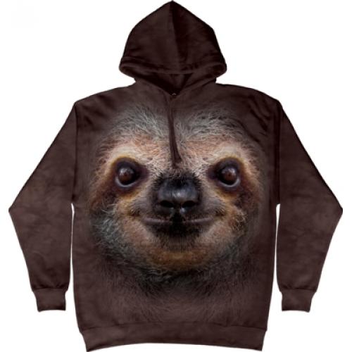 Mikina The Mountain Hoodie Sloth Face - hnedá