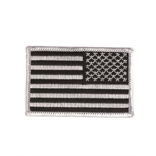 Textilná nášivka Mil-Tec vlajka USA pravá 7,5x5 cm - sivá