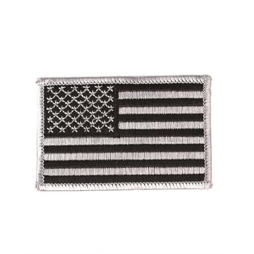 Textilná nášivka Mil-Tec vlajka USA 7,5x5 cm - sivá