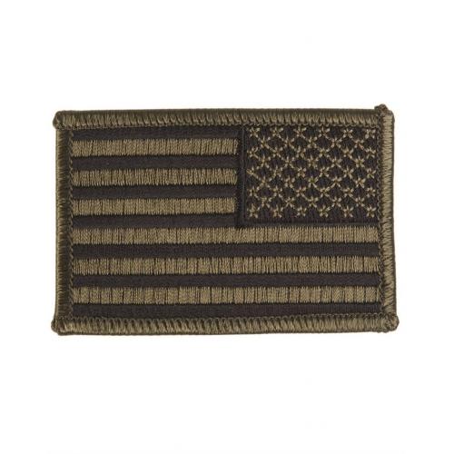 Textilná nášivka Mil-Tec vlajka USA pravá 7,5x5 cm - olivová