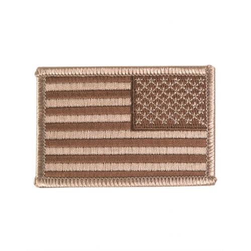 Textilná nášivka Mil-Tec vlajka USA pravá 7,5x5 cm - desert