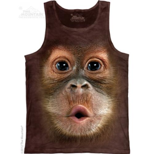 Tílko unisex The Mountain Big Face Baby Orangutan - hnědé