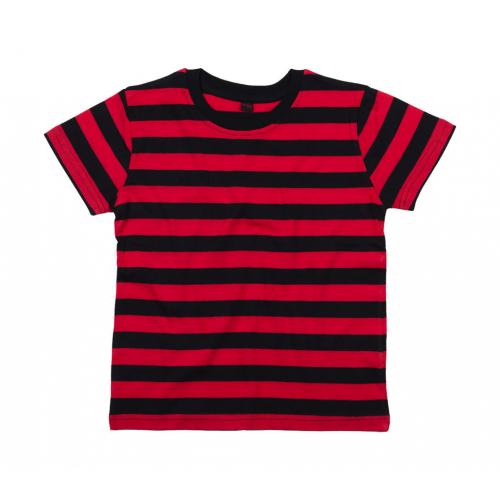 Pruhované triko Mantis Lines Kids - černé-červené