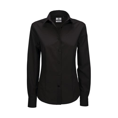 Košile dámská B&C Smart s dlouhým rukávem - černá