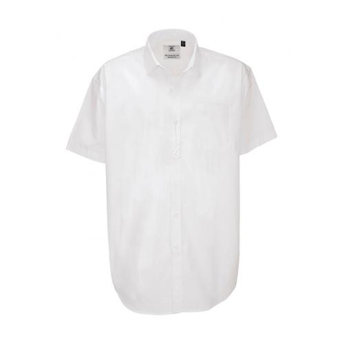 Košile pánská B&C Heritage s krátkým rukávem - bílá