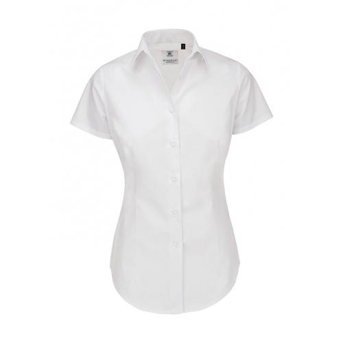 Košeľa dámska B&C Heritage s krátkym rukávom - biela