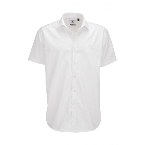 Košile pánská B&C Smart s krátkým rukávem - bílá