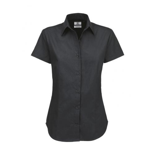Košile dámská B&C Sharp Twill s krátkým rukávem - šedá