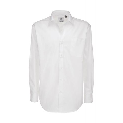 Košeľa pánska B&C Sharp Twill s dlhým rukávom - biela