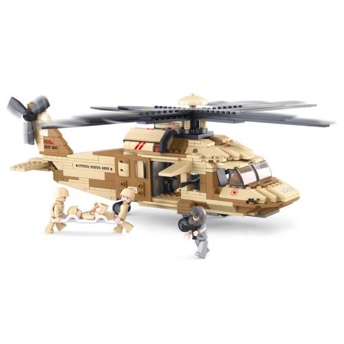 Stavebnice Sluban Army vrtuľník Black Hawk púštný M38-B0509