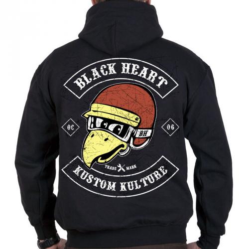 Mikina Black Heart Zip Hood Woodpacker - čierna