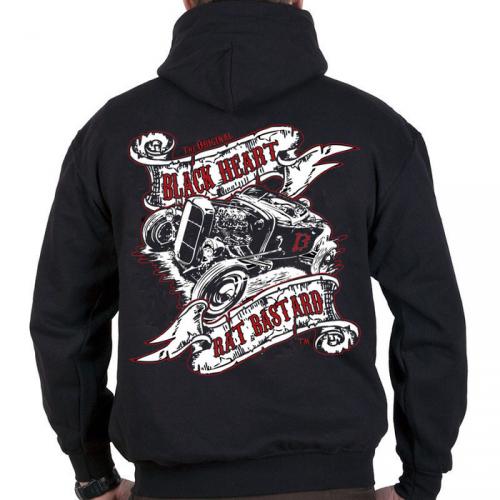 Mikina Black Heart Hood Rat Bastard - černá