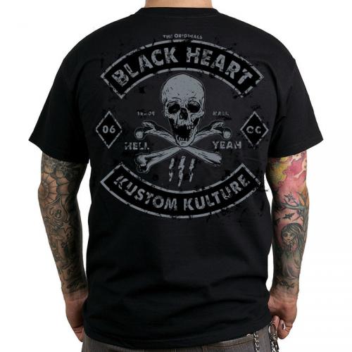 Tričko Black Heart Classic Bones - čierne
