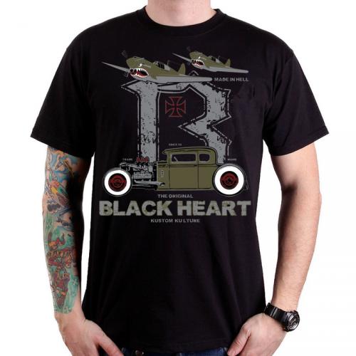 Tričko Black Heart Classic Greener - čierne
