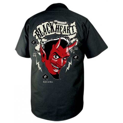 Košeľa Black Heart Worker Devil - čierna