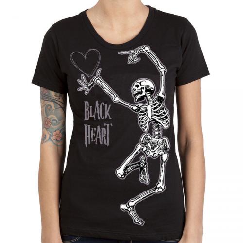 Tričko dámske Black Heart Classic Skeleton - čierne