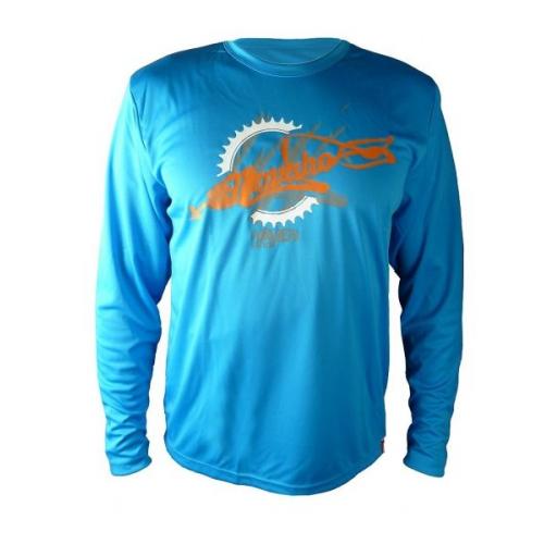 Tričko s dlhým rukávom Haven Navaho - modré-oranžové
