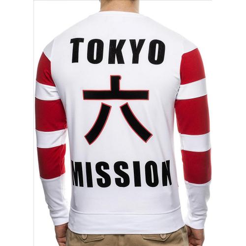 Mikina Leif Nelson Tokyo Mission - bílá-červená
