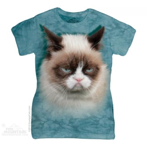 Tričko dámske The Mountain Grumpy Cat - modré