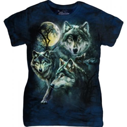 Tričko dámske The Mountain Moon Wolves - modré