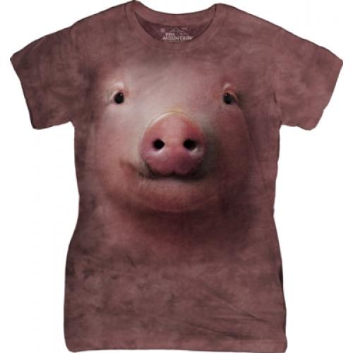 Tričko dámské The Mountain Pig Face - růžové