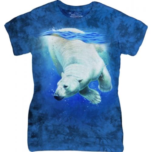 Tričko dámské The Mountain Polar Bear Dive - modré