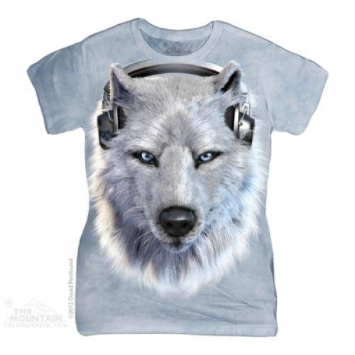 Tričko dámske The Mountain White Wolf DJ - modré