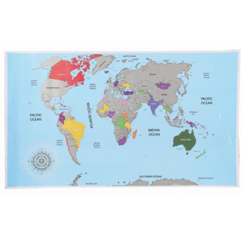 Stieracia mapa sveta - farebná