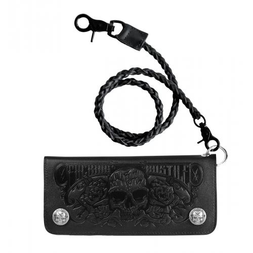 Peňaženka pánska so sponou Hyraw Skull - čierna