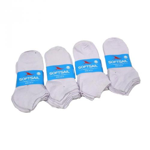 Znížené ponožky Softsail - biele, veľ. 42-46