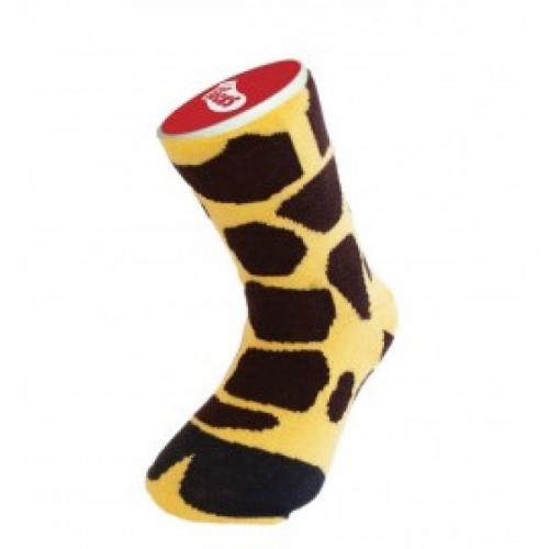 Detské bláznivé ponožky Žirafa - žlté-hnedé