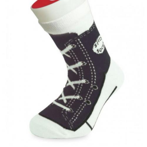 Detské bláznivé ponožky Basketbalista - čierne-biele