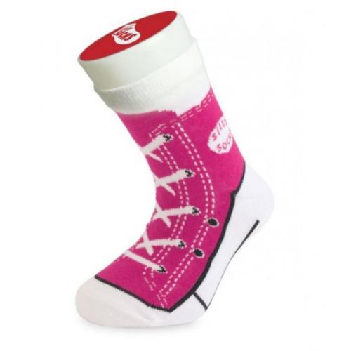 Detské bláznivé ponožky Basketbalista - ružové-biele