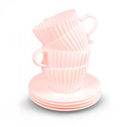 Formy na cupcakes Čaj o páté 4 ks - růžové