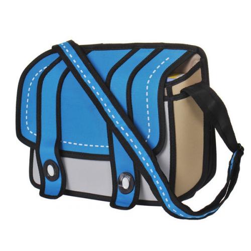 3D kreslená kabelka - modrá
