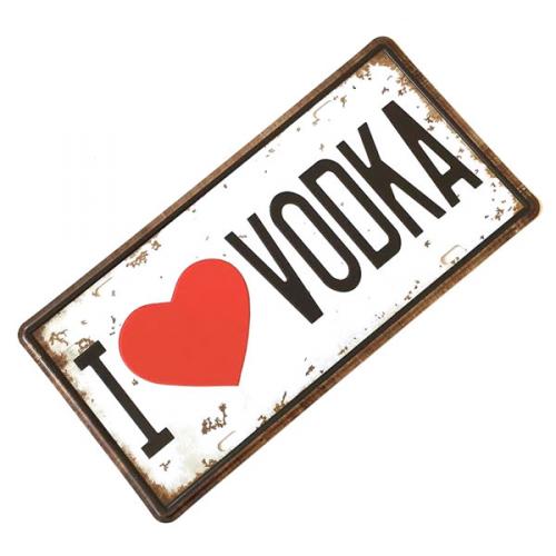 Plechová ceduľa I Love Vodka