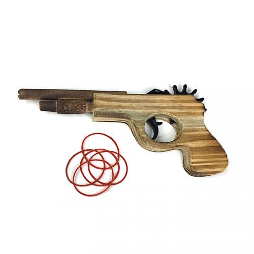 Dřevěná pistole na gumičky