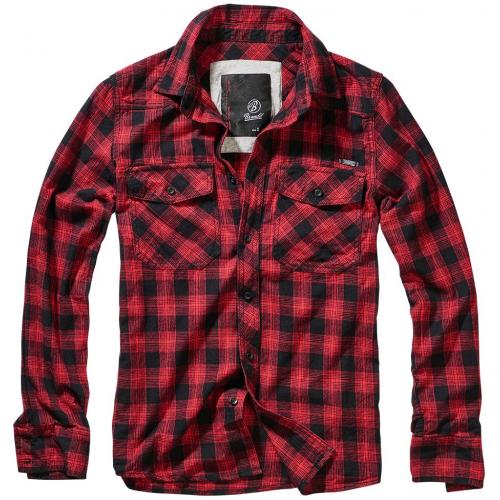 Košeľa Brandit Great Creek Checkshirt - červená-čierna