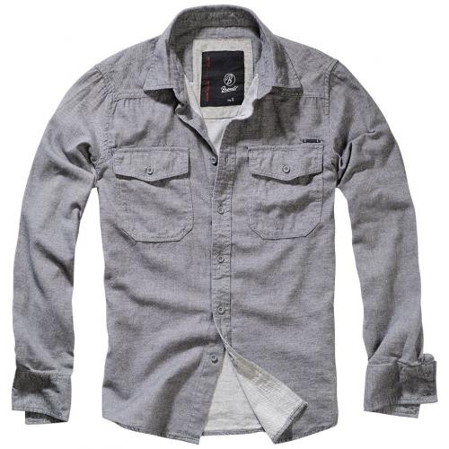 Košeľa Brandit Shirt in Tweedoptic - svetlo sivá